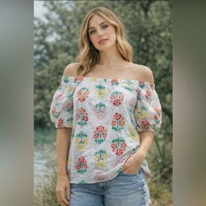 Draper James Multicolor Floral Blouse